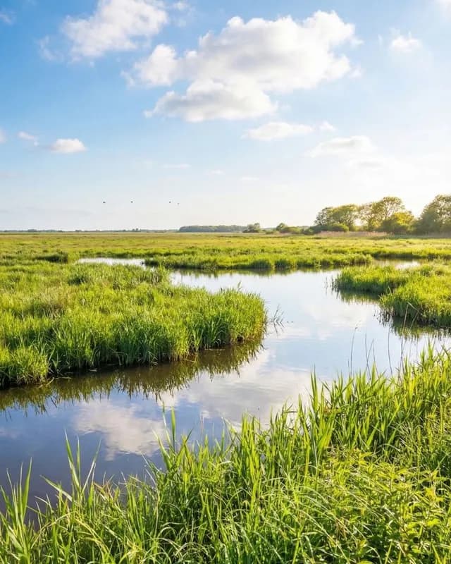 Ferienhaus in Risum-Lindholm, friesische Dörfer in weiter Landschaft